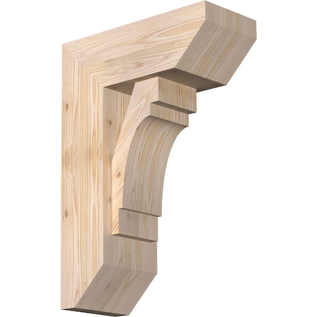 Ekena Millwork Merced Slat Smooth Bracket w/ Offset Brace, Douglas Fir, 7 1/2"W x 18"D x 26"H BKT0806X18X26MRC06SDF